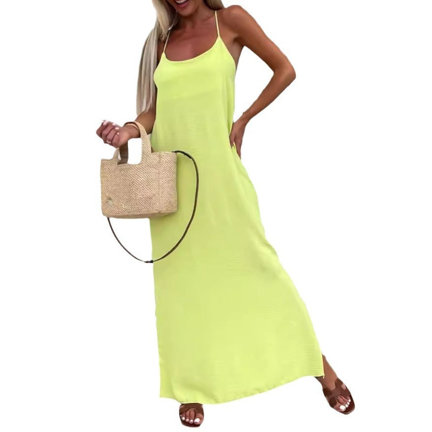 Robe longue d'été à fines bretelles