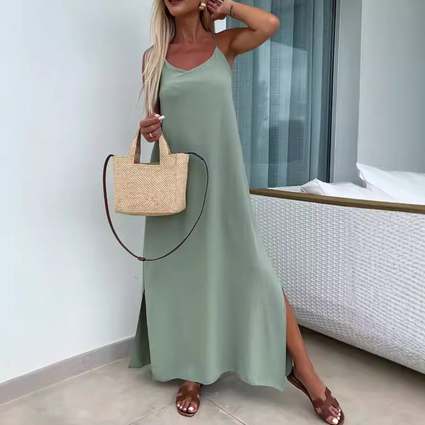 Robe longue d'été à fines bretelles