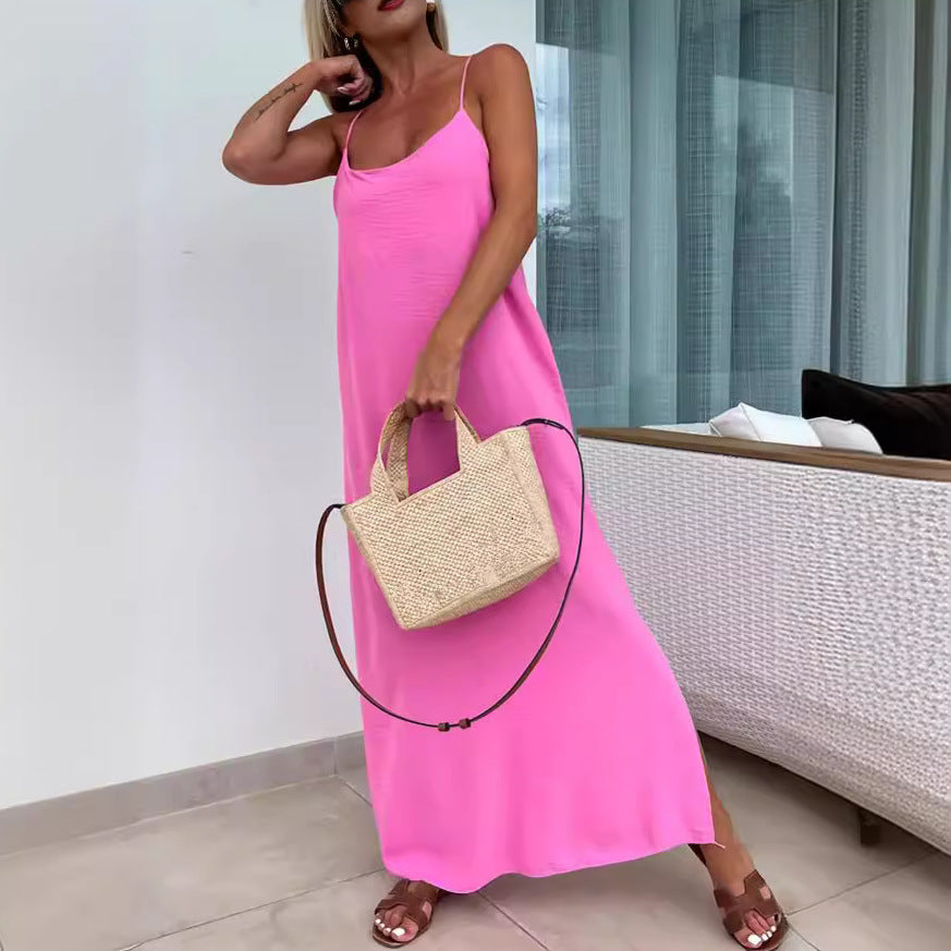 Robe longue d'été à fines bretelles