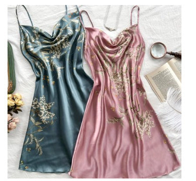 Chemise de Nuit D'été en Soie Fine