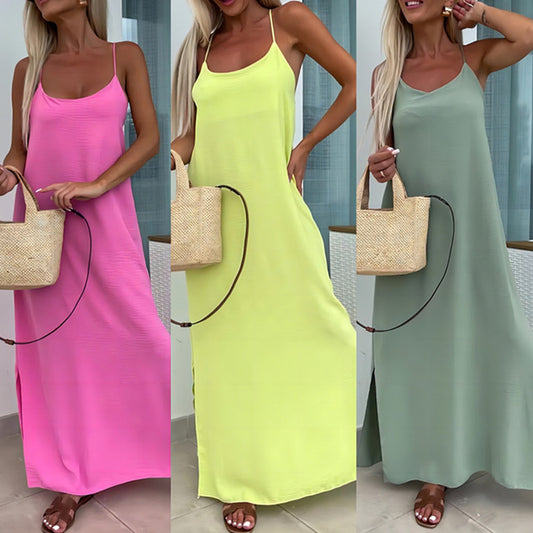 Robe longue d'été à fines bretelles